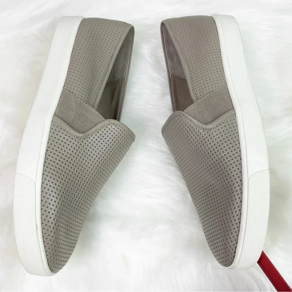 VINCE Blair Slip-On Sneakers Perforated Calf Skin Leather 10 Casual Loafers - Picture 6 of 11